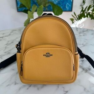 NWT COACH Mini Court Backpack Buttercup Yellow Pebble Leather